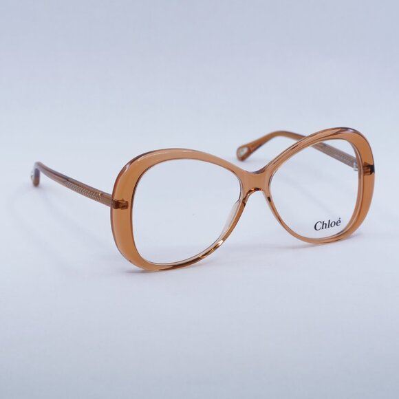 Chloe CH0011O 001 Eyeglasses Transparent Orange 56mm Butterfly Frame - Picture 5 of 13
